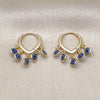 Oro Laminado Huggie Hoop, Gold Filled Style Evil Eye Design, Blue Resin Finish, Golden Finish, 02.63.2714.1.15