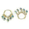 Oro Laminado Huggie Hoop, Gold Filled Style Evil Eye Design, Azul claro Resin Finish, Golden Finish, 02.63.2714.2.15