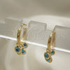 Oro Laminado Huggie Hoop, Gold Filled Style Evil Eye Design, Azul claro Resin Finish, Golden Finish, 02.63.2714.2.15