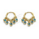 Oro Laminado Huggie Hoop, Gold Filled Style Evil Eye Design, Azul claro Resin Finish, Golden Finish, 02.63.2714.2.15