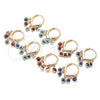 Oro Laminado Huggie Hoop, Gold Filled Style Evil Eye Design, Azul claro Resin Finish, Golden Finish, 02.63.2714.2.15
