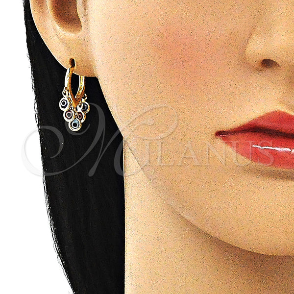 Gold Filled Hoop Earrings — Huggie Hoop Evil Eye Design Multicolor Resin 02.63. — alternate product view — SKU 145111 | Oro Laminado aretes de aro — Huggie Hoop Evil Eye diseño Multicolor Resin 02.63. — SKU 145111