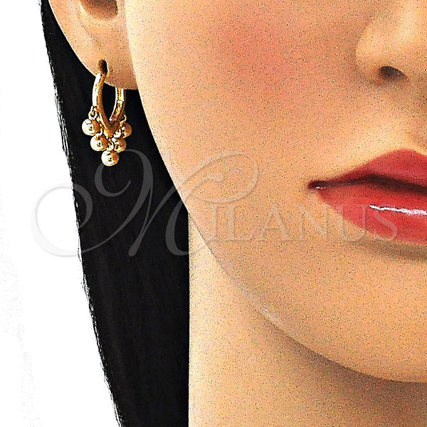 Gold Filled Hoop Earrings — Huggie Hoop Ball Design Polished 02.63. — alternate product view — SKU 145114 | Oro Laminado aretes de aro — Huggie Hoop Ball diseño pulido 02.63. — SKU 145114
