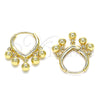 Oro Laminado Huggie Hoop, Gold Filled Style Ball Design, Polished, Golden Finish, 02.63.2717.15