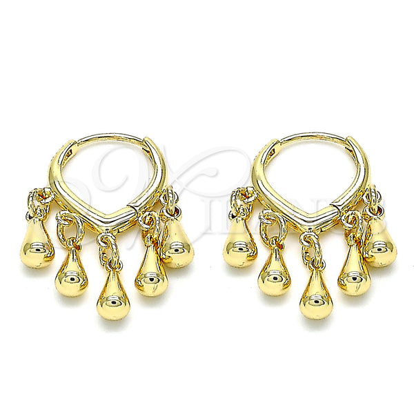 Gold Filled Hoop Earrings — Huggie Hoop Teardrop Design Polished 02.63. — main product view — SKU 145115 | Oro Laminado aretes de aro — Huggie Hoop Teardrop diseño pulido 02.63. — SKU 145115