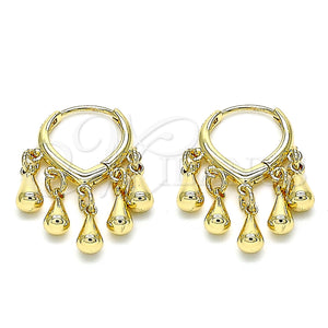 Gold Filled Hoop Earrings — Huggie Hoop Teardrop Design Polished 02.63. — main product view — SKU 145115 | Oro Laminado aretes de aro — Huggie Hoop Teardrop diseño pulido 02.63. — SKU 145115