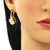 Oro Laminado Huggie Hoop, Gold Filled Style Butterfly Design, Polished, Golden Finish, 02.63.2722.15