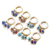 Oro Laminado Huggie Hoop, Gold Filled Style Evil Eye Design, Multicolor Resin Finish, Golden Finish, 02.63.2723.3.15