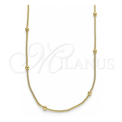 Oro Laminado Basic Necklace, Gold Filled Style Box Design, Polished, Golden Finish, 04.213.0245.18 (01 MM Thickness, 18 Inches Length)