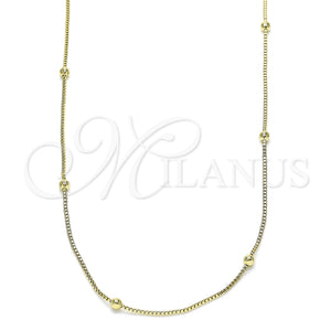 Gold Filled Necklace — Basic Necklace Box Design Polished 04. 01 MM — main product view — SKU 145132 | Oro Laminado collar — básico Necklace Box diseño pulido 04. 01 MM — SKU 145132