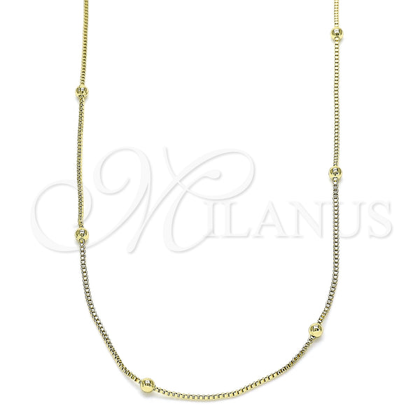 Gold Filled Necklace — Basic Necklace Box Design Polished 04. 01 MM — main product view — SKU 145132 | Oro Laminado collar — básico Necklace Box diseño pulido 04. 01 MM — SKU 145132