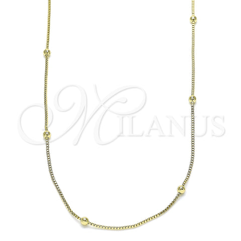 Oro Laminado Basic Necklace, Gold Filled Style Box Design, Polished, Golden Finish, 04.213.0245.18 (01 MM Thickness, 18 Inches Length)