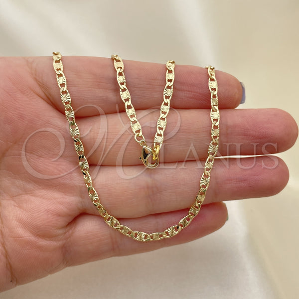 Gold Filled Necklace — Basic Necklace Mariner Design Diamond Cutting 04. 03 — main product view — SKU 145135 | Oro Laminado collar — básico Necklace Mariner diseño Diamond Cutting 04. 03 — SKU 145135