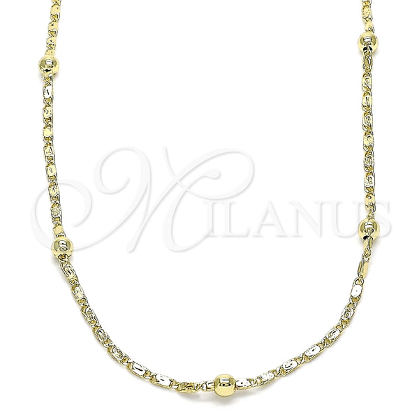 Oro Laminado Basic Necklace, Gold Filled Style Polished, Golden Finish, 04.213.0228.22 (02 MM Thickness, 22 Inches Length)