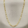 Oro Laminado Basic Necklace, Gold Filled Style Mariner Design, Diamond Cutting Finish, Golden Finish, 04.213.0247.22 (0.80 Gauge, 04 MM Thickness, 22 Inches Length)