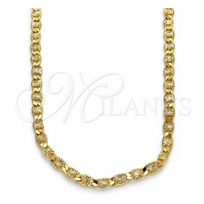 Oro Laminado Basic Necklace, Gold Filled Style Mariner Design, Diamond Cutting Finish, Golden Finish, 04.213.0247.22 (0.80 Gauge, 04 MM Thickness, 22 Inches Length)