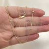 Oro Laminado Basic Necklace, Gold Filled Style Rolo Design, Polished, Golden Finish, 04.213.0248.18 (01 MM Thickness, 18 Inches Length)
