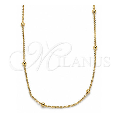 Oro Laminado Basic Necklace, Gold Filled Style Rolo Design, Polished, Golden Finish, 04.213.0248.18 (01 MM Thickness, 18 Inches Length)