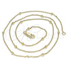 Oro Laminado Basic Necklace, Gold Filled Style Rolo and Ball Design, Polished, Golden Finish, 04.213.0248.20 (Thickness, 20 Inches Length)