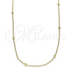 Oro Laminado Basic Necklace, Gold Filled Style Rolo and Ball Design, Polished, Golden Finish, 04.213.0248.20 (Thickness, 20 Inches Length)