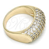 Oro Laminado Multi Stone Ring, Gold Filled Style with White Micro Pave, Polished, Golden Finish, 01.346.0009.09 (Size 9)