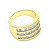Oro Laminado Multi Stone Ring, Gold Filled Style with White Cubic Zirconia, Polished, Golden Finish, 01.346.0017.08 (Size 8)