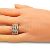 Oro Laminado Multi Stone Ring, Gold Filled Style with Multicolor Cubic Zirconia, Polished, Golden Finish, 01.346.0017.1.08 (Size 8)