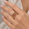 Oro Laminado Multi Stone Ring, Gold Filled Style with Garnet Cubic Zirconia, Polished, Golden Finish, 01.346.0017.2.07 (Size 7)