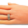 Oro Laminado Multi Stone Ring, Gold Filled Style Leaf Design, with White Cubic Zirconia, Polished, Golden Finish, 01.346.0019.08 (Size 8)
