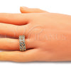 Oro Laminado Multi Stone Ring, Gold Filled Style Leaf Design, with White Cubic Zirconia, Polished, Golden Finish, 01.346.0019.09 (Size 9)