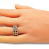 Oro Laminado Multi Stone Ring, Gold Filled Style Leaf Design, with Amethyst Cubic Zirconia, Polished, Golden Finish, 01.346.0019.3.09 (Size 9)
