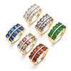 Oro Laminado Multi Stone Ring, Gold Filled Style with Multicolor Cubic Zirconia, Polished, Golden Finish, 01.346.0020.1.09 (Size 9)