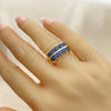 Oro Laminado Multi Stone Ring, Gold Filled Style with Sapphire Blue Cubic Zirconia, Polished, Golden Finish, 01.346.0020.4.09 (Size 9)