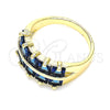 Oro Laminado Multi Stone Ring, Gold Filled Style with Sapphire Blue Cubic Zirconia, Polished, Golden Finish, 01.346.0020.4.09 (Size 9)