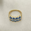 Oro Laminado Multi Stone Ring, Gold Filled Style with Sapphire Blue Cubic Zirconia, Polished, Golden Finish, 01.346.0020.4.09 (Size 9)