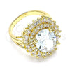 Oro Laminado Multi Stone Ring, Gold Filled Style with White Cubic Zirconia, Polished, Golden Finish, 01.346.0021.07 (Size 7)