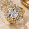Oro Laminado Multi Stone Ring, Gold Filled Style with White Cubic Zirconia, Polished, Golden Finish, 01.346.0021.07 (Size 7)
