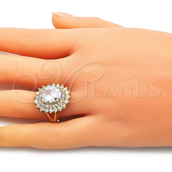 Gold Filled Ring — Multi Stone Ring with White Cubic Zirconia Polished — alternate product view — SKU 145247 | Oro Laminado anillo — Multi Stone Ring with blanco Cubic Zirconia pulido — SKU 145247