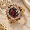 Oro Laminado Multi Stone Ring, Gold Filled Style with Multicolor Cubic Zirconia, Polished, Golden Finish, 01.346.0021.1.07 (Size 7)