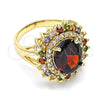 Oro Laminado Multi Stone Ring, Gold Filled Style with Multicolor Cubic Zirconia, Polished, Golden Finish, 01.346.0021.1.08 (Size 8)