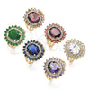 Oro Laminado Multi Stone Ring, Gold Filled Style with Multicolor Cubic Zirconia, Polished, Golden Finish, 01.346.0021.1.08 (Size 8)