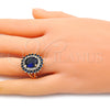 Oro Laminado Multi Stone Ring, Gold Filled Style with Sapphire Blue and White Cubic Zirconia, Polished, Golden Finish, 01.346.0021.4.07 (Size 7)