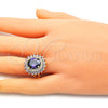 Oro Laminado Multi Stone Ring, Gold Filled Style with Amethyst and White Cubic Zirconia, Polished, Golden Finish, 01.346.0021.5.09 (Size 9)