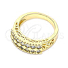 Oro Laminado Multi Stone Ring, Gold Filled Style with White Cubic Zirconia, Polished, Golden Finish, 01.346.0023.07 (Size 7)