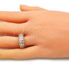 Oro Laminado Multi Stone Ring, Gold Filled Style with White Cubic Zirconia, Polished, Golden Finish, 01.346.0023.09 (Size 9)