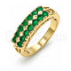 Anillo Multi Piedra 01.346.0023.3.08 Oro Laminado, con Zirconia Cubica Verde, Pulido, Tono Dorado (Tamaño 8)