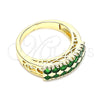 Oro Laminado Multi Stone Ring, Gold Filled Style with Green Cubic Zirconia, Polished, Golden Finish for wholesale, additional product view 4