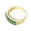 Oro Laminado Multi Stone Ring, Gold Filled Style with Green Cubic Zirconia, Polished, Golden Finish for wholesale, additional product view 5