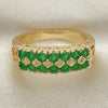 Oro Laminado Multi Stone Ring, Gold Filled Style with Green Cubic Zirconia, Polished, Golden Finish for wholesale, additional product view 6
