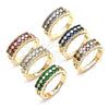 Oro Laminado Multi Stone Ring, Gold Filled Style with Green Cubic Zirconia, Polished, Golden Finish for wholesale, additional product view 7